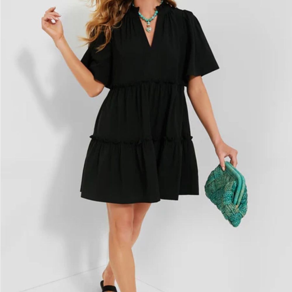 Tuckernuck Black Crepe Crawford Dress Size L New No Tags